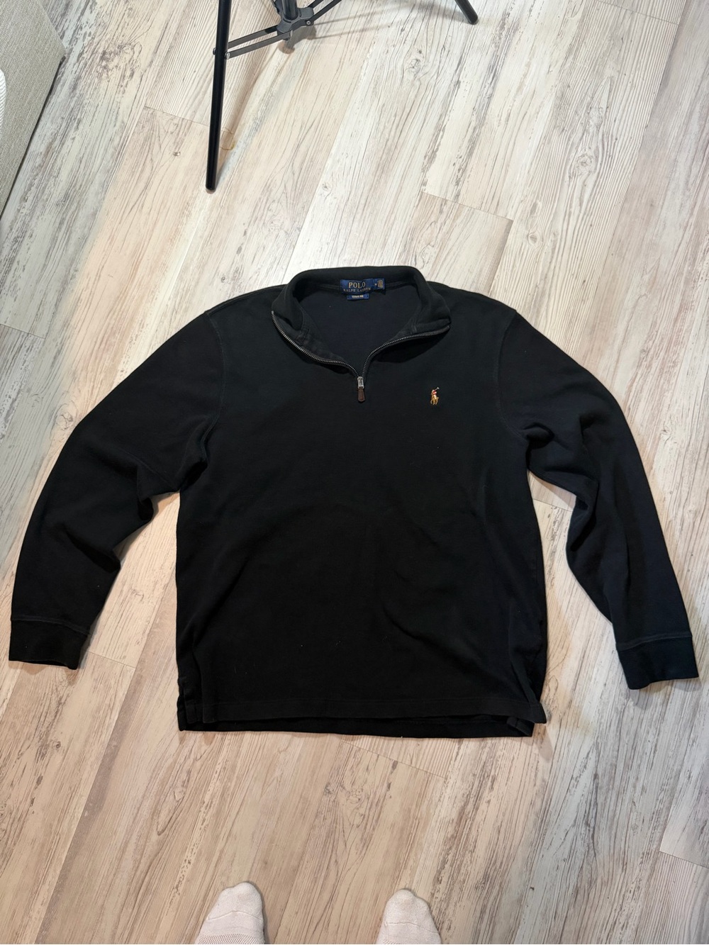 Polo by Ralph Lauren Black Quarter-Zip Sweater